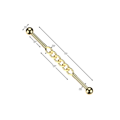 Connecting Chain Industrial Barbell - 316L Stainless Steel