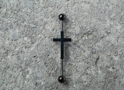 Centered Cross Industrial Barbell - 316L Stainless Steel