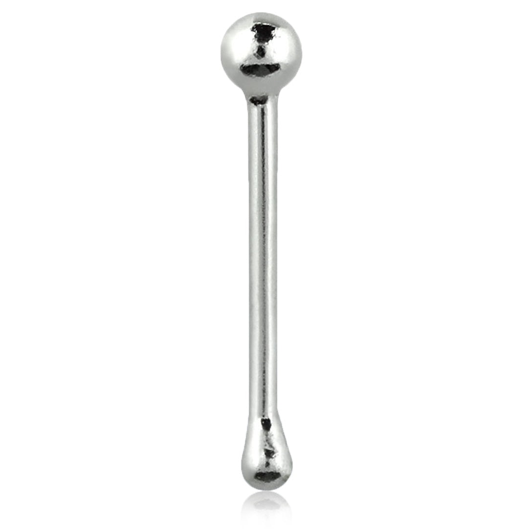 1.5mm Ball Top Nose Bone Stud - 925 Sterling Silver