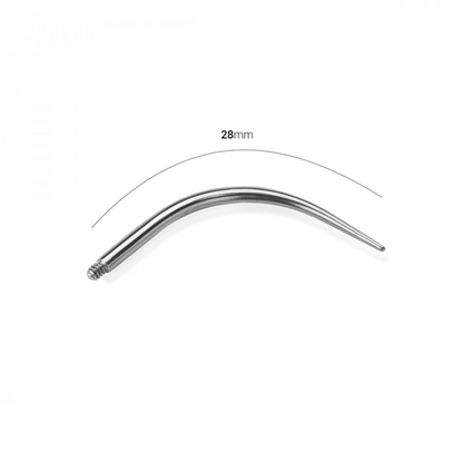 Curved Internally Threaded Jewelry Applicator - 316L Stainless Steel