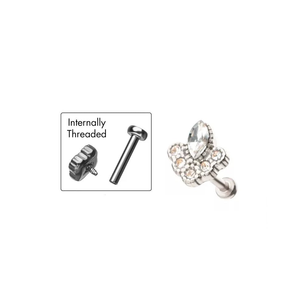 CZ Crystal Oval Marquise Stud - 316L Stainless Steel