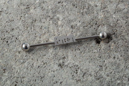 B-tch Industrial Barbell - 316L Stainless Steel