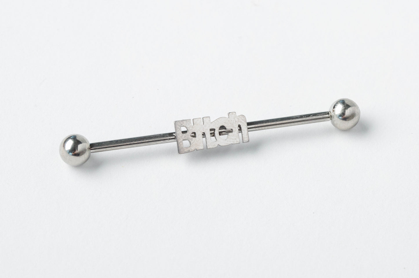 B-tch Industrial Barbell - 316L Stainless Steel