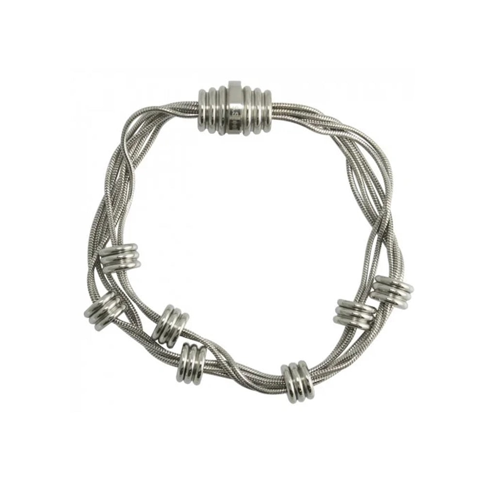 Multi Strand Magnetic Closure Bracelet - Stainless Steel