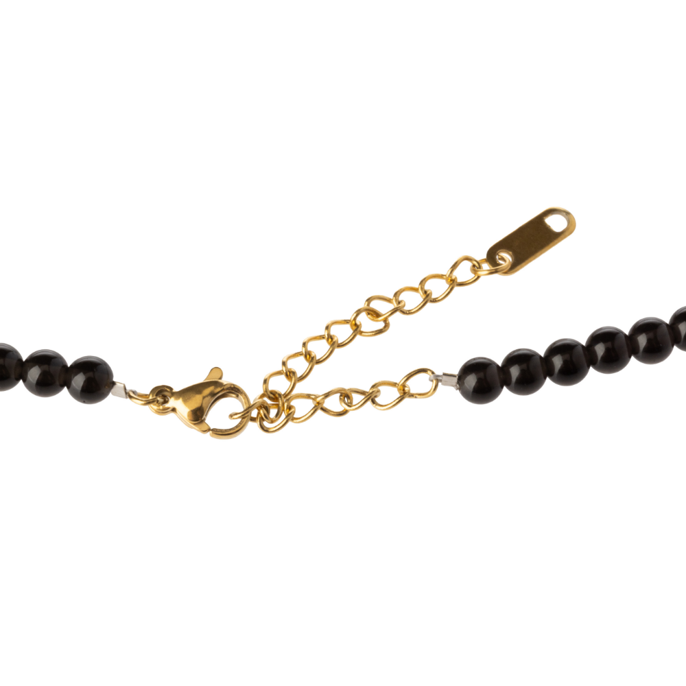 Black Obsidian Natural Stone Bead Necklace