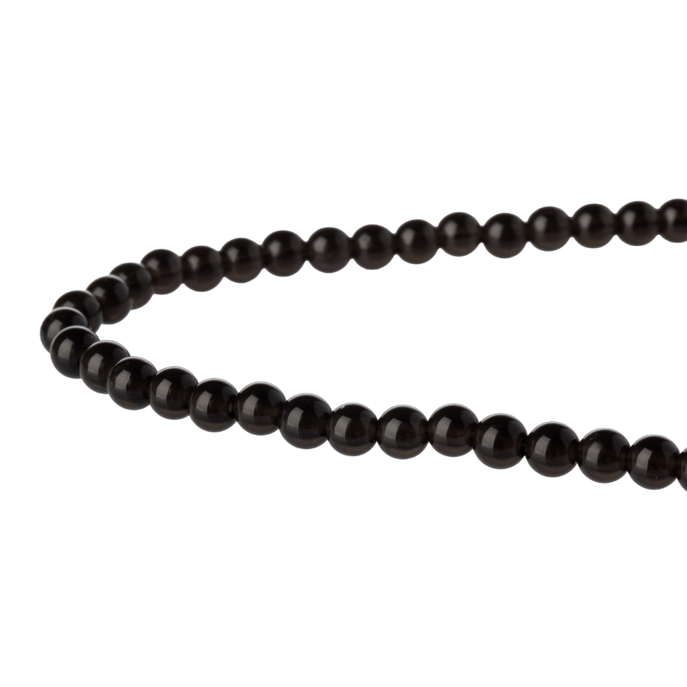 Black Obsidian Natural Stone Bead Necklace