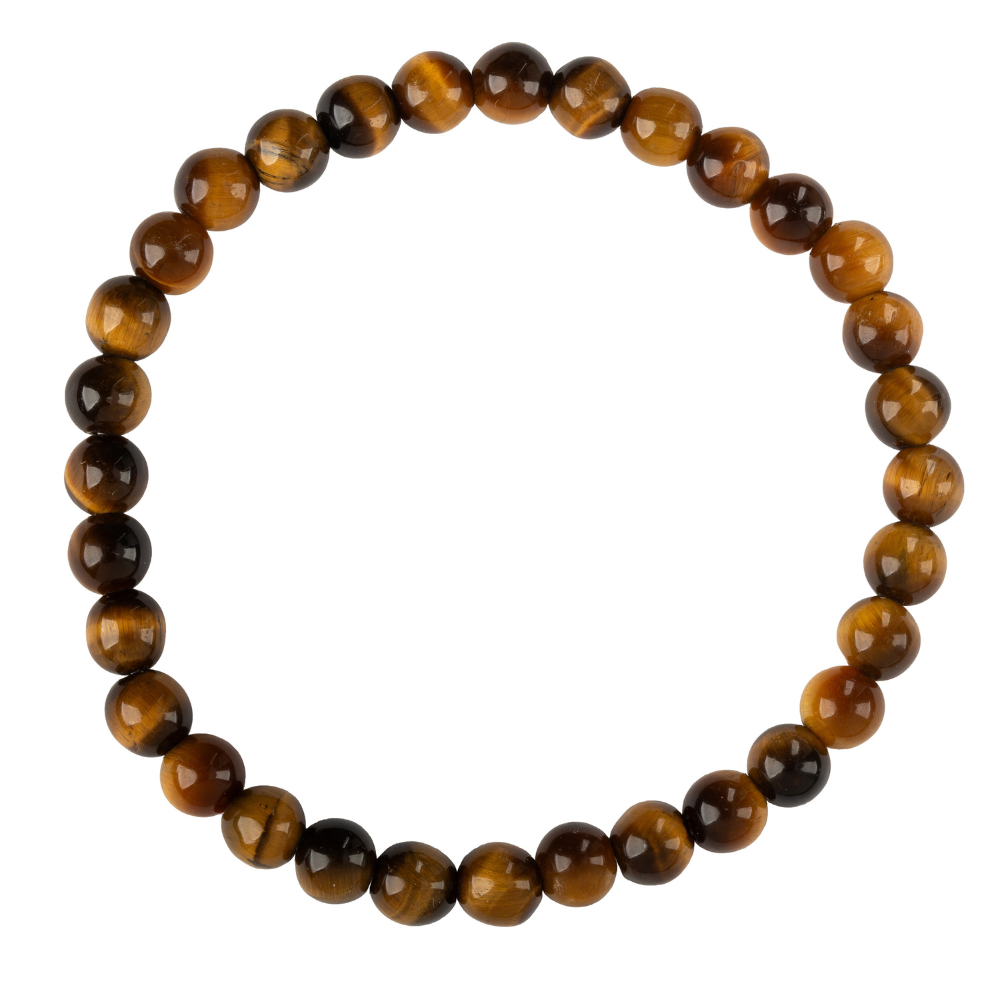 Brown Tiger Eye Natural Stone Bead Stretch Bracelet