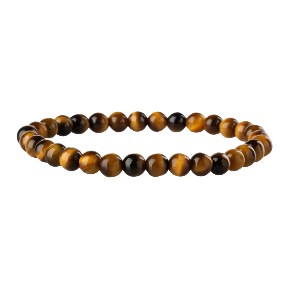 Brown Tiger Eye Natural Stone Bead Stretch Bracelet