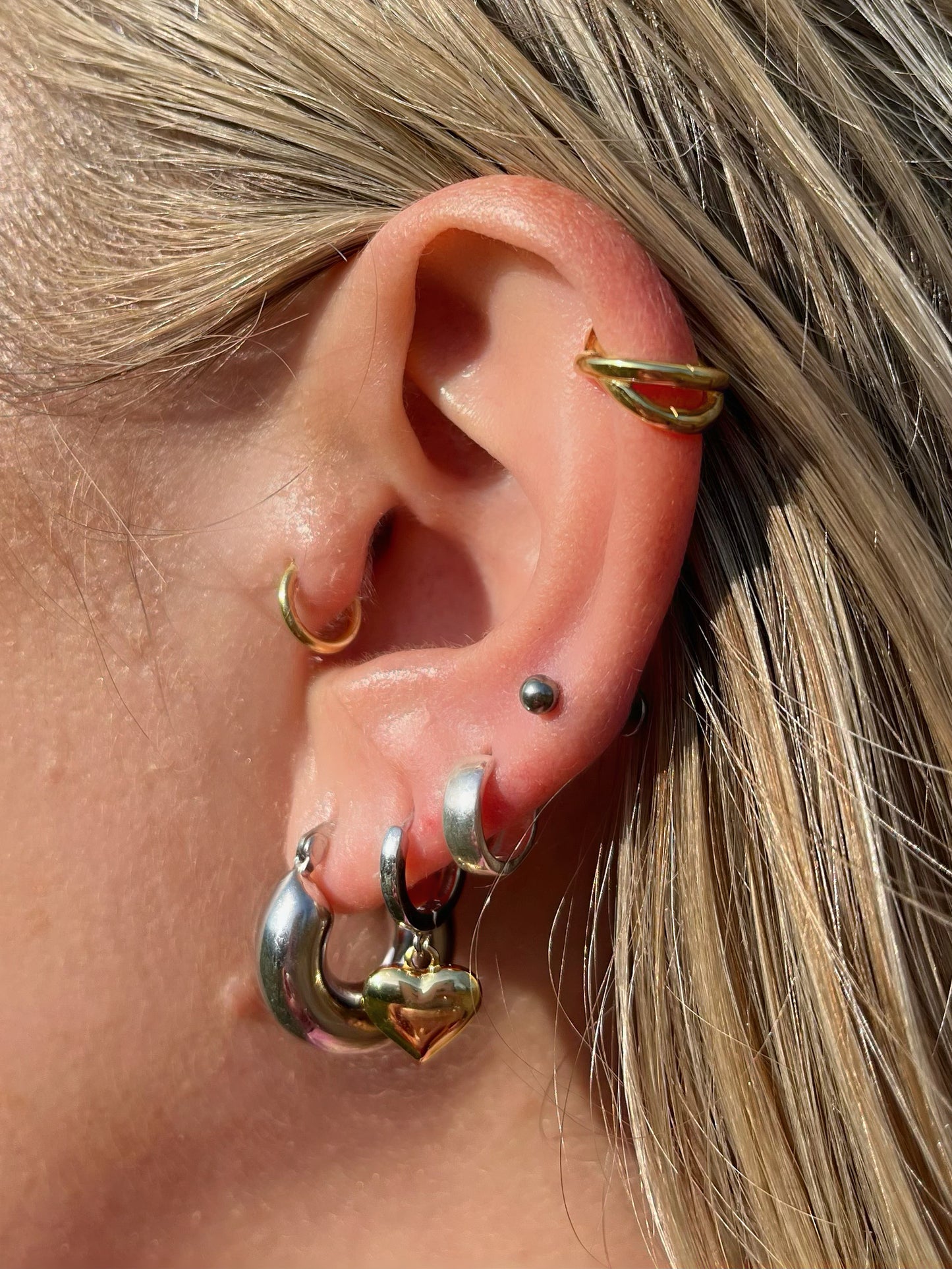 Small Polished Huggie Hoop Earrings - Pair - 925 Sterling Silver