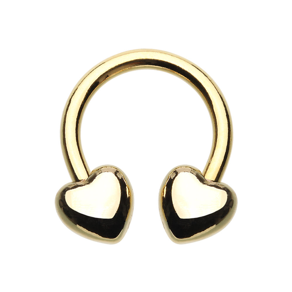 Heart Ends Horseshoe Circular Barbell - Stainless Steel