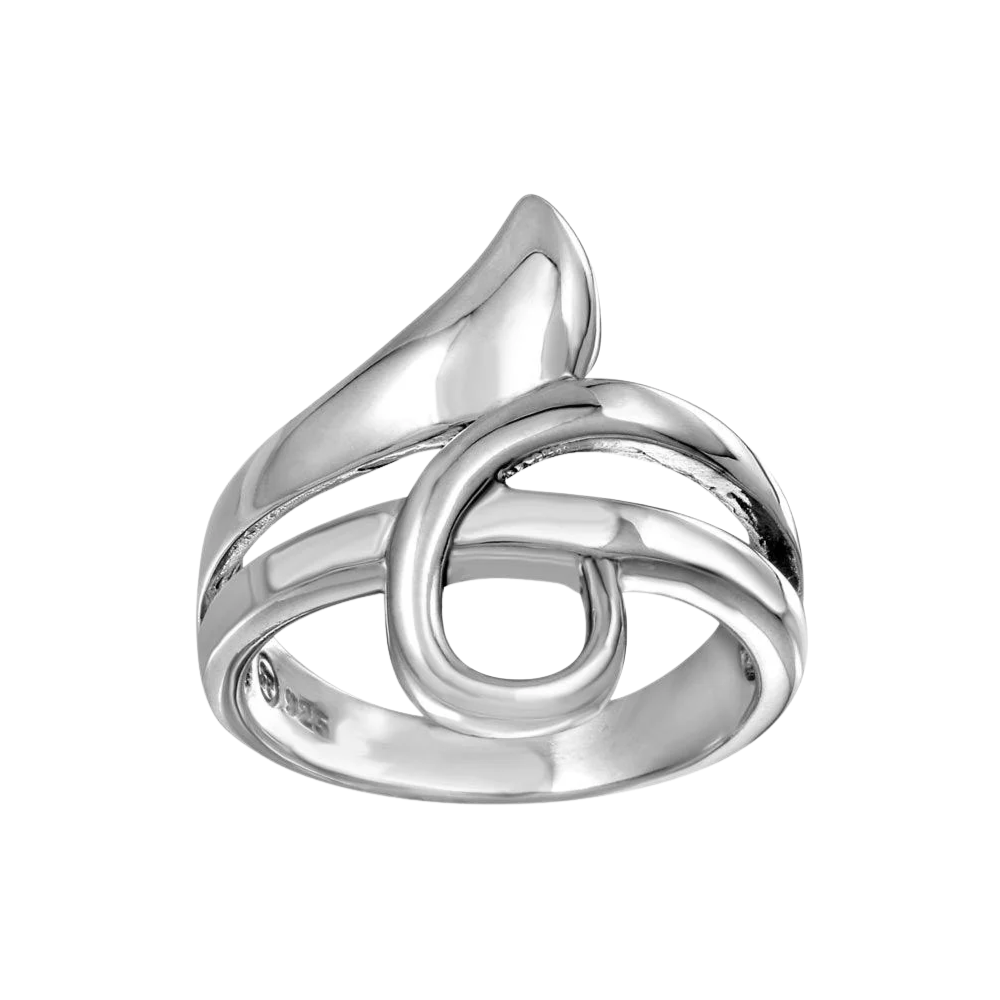 Abstract Swirl Statement Ring - 925 Sterling Silver