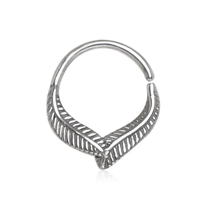 Antique Leaf Seamless Ring - Stainless Steel