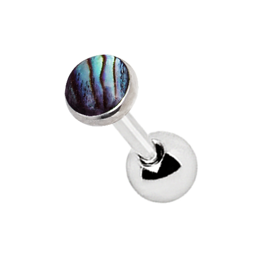 Abalone Shell Teardrop Cartilage Helix Tragus Stud Earring - Stainless Steel