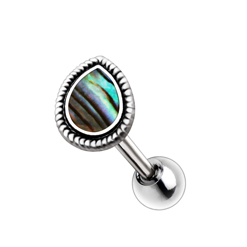 Abalone Shell Teardrop Cartilage Stud Earring