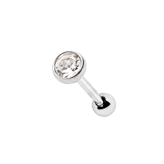 Sparkling CZ Internally Threaded Triple Helix Cartilage Helix Daith Earring - 316L Stainless Steel
