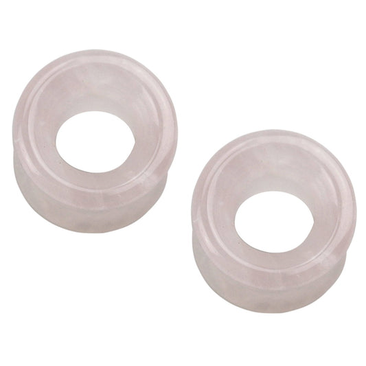 Natural Rose Quartz Stone Double Flared Tunnels - Pair
