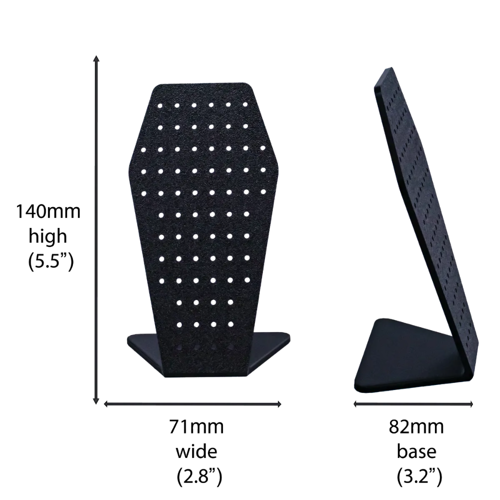 Black Coffin Shaped Jewelry Stud Display