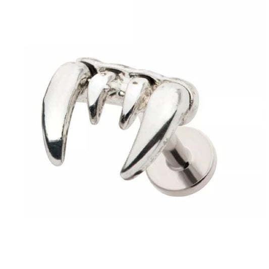 Fangs Threadless Flat Back Stud - 316L Stainless Steel