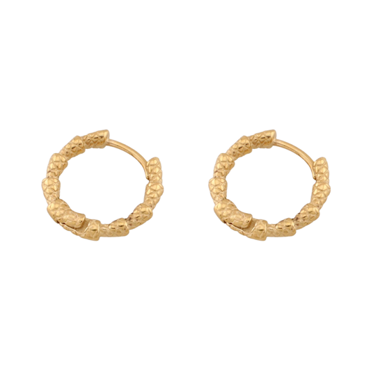 Snake Skin Hoop Earrings - Pair - 316L Stainless Steel