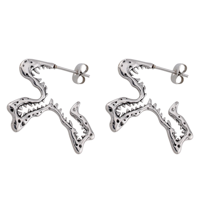 Gothic Fang Earrings - Pair - 316L Stainless Steel