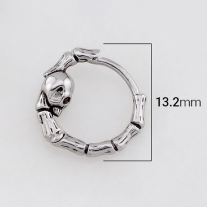Skull and Bones Hoop Earrings - Pair - 316L Stainless Steel