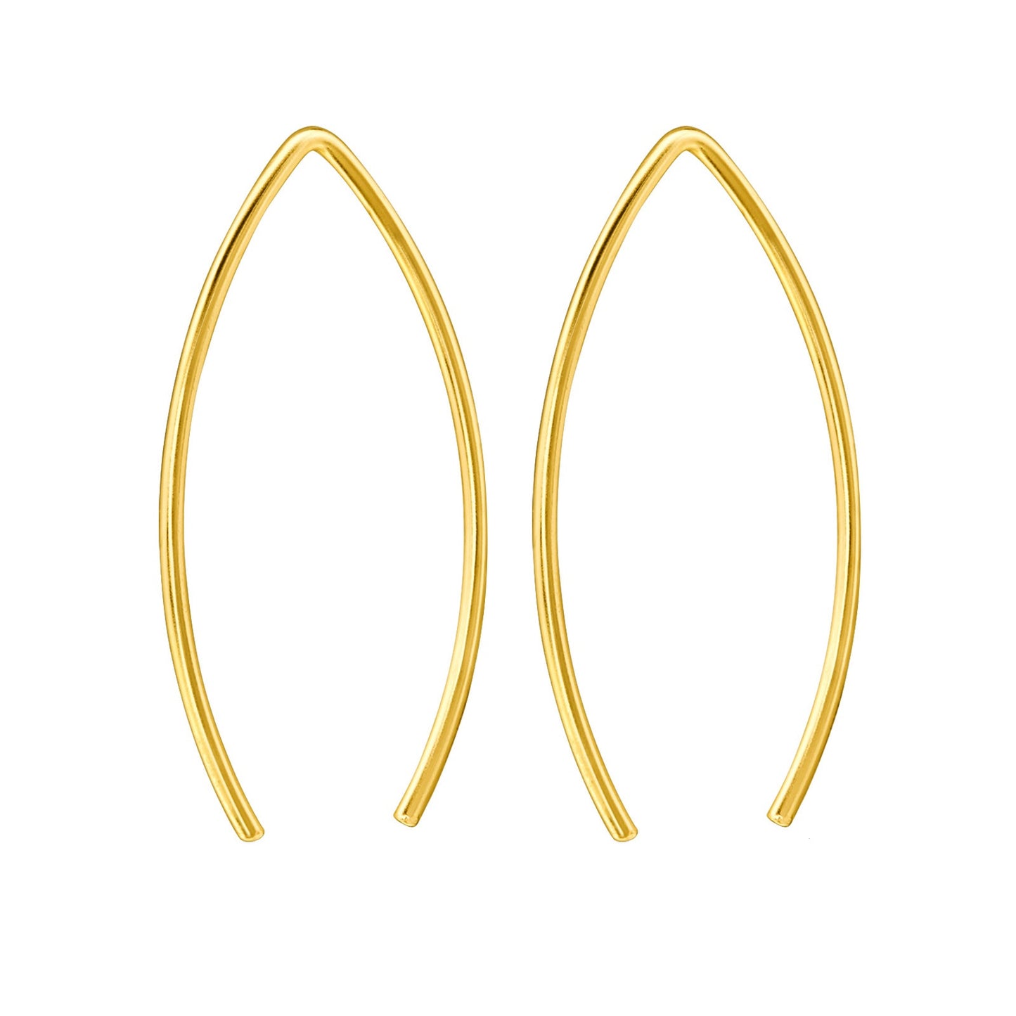 Wire Earrings - Pair - Gold Plated 925 Sterling Silver