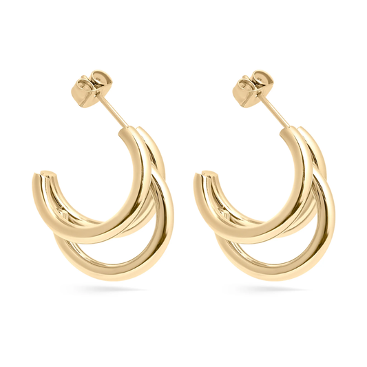 Triple Ring Hoop Earrings - Pair - 316L Stainless Steel