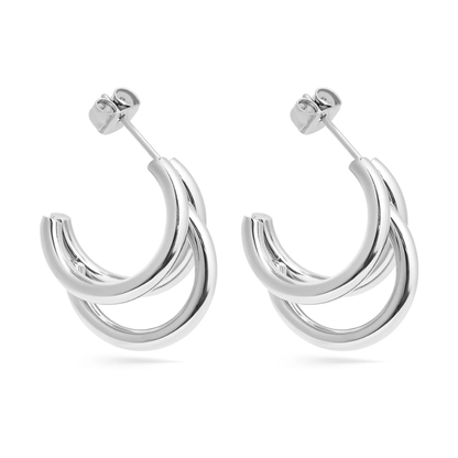 Triple Ring Hoop Earrings - Pair - 316L Stainless Steel