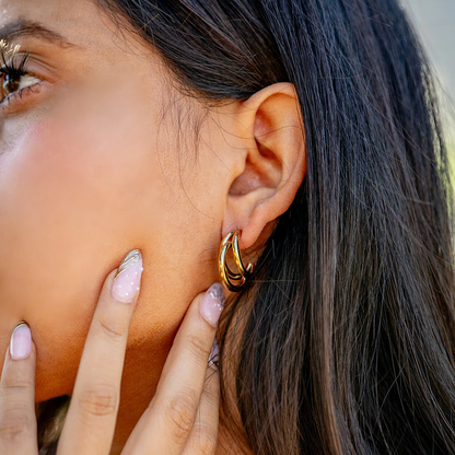 Triple Ring Hoop Earrings - Pair - 316L Stainless Steel