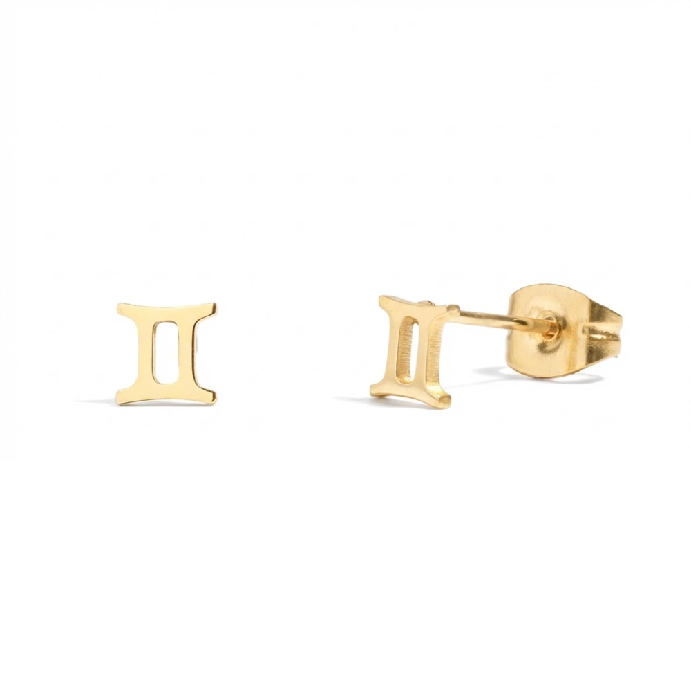 Zodiac Stud Earrings - Pair - 316L Stainless Steel