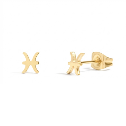 Zodiac Stud Earrings - Pair - 316L Stainless Steel