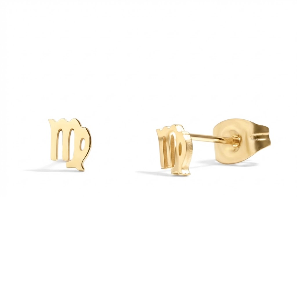 Zodiac Stud Earrings - Pair - 316L Stainless Steel