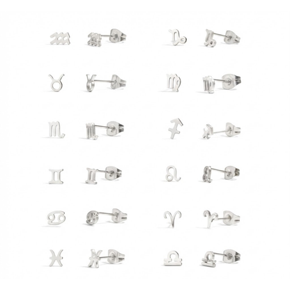 Zodiac Stud Earrings - Pair - 316L Stainless Steel