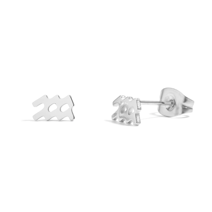 Zodiac Stud Earrings - Pair - 316L Stainless Steel