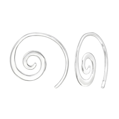 Mini Spiral Coiled Hoop Earrings - Pair - 925 Sterling Silver