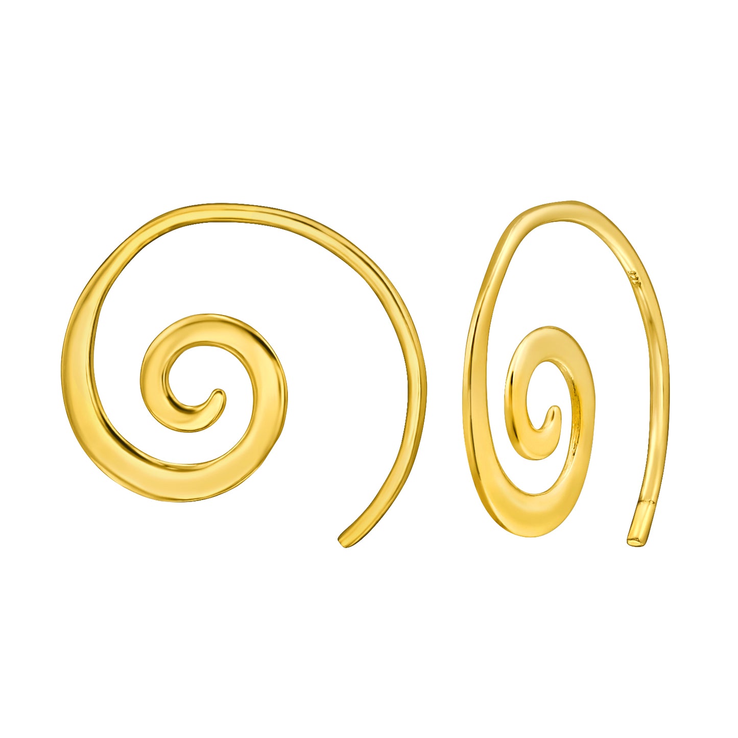Mini Spiral Coiled Hoop Earrings - Pair - 925 Sterling Silver
