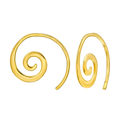 Mini Spiral Coiled Hoop Earrings - Pair - 925 Sterling Silver