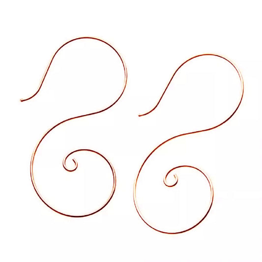Rose Gold Plated Spiral Hook Earrings - Pair