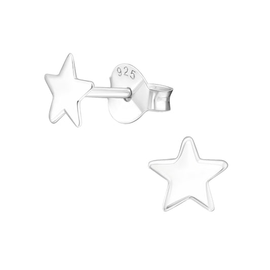 Star Stud Earrings - Pair - 925 Sterling Silver