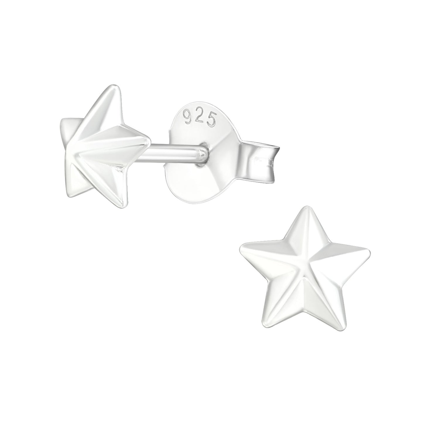 Nautical Star Stud Earrings - Pair - 925 Sterling Silver