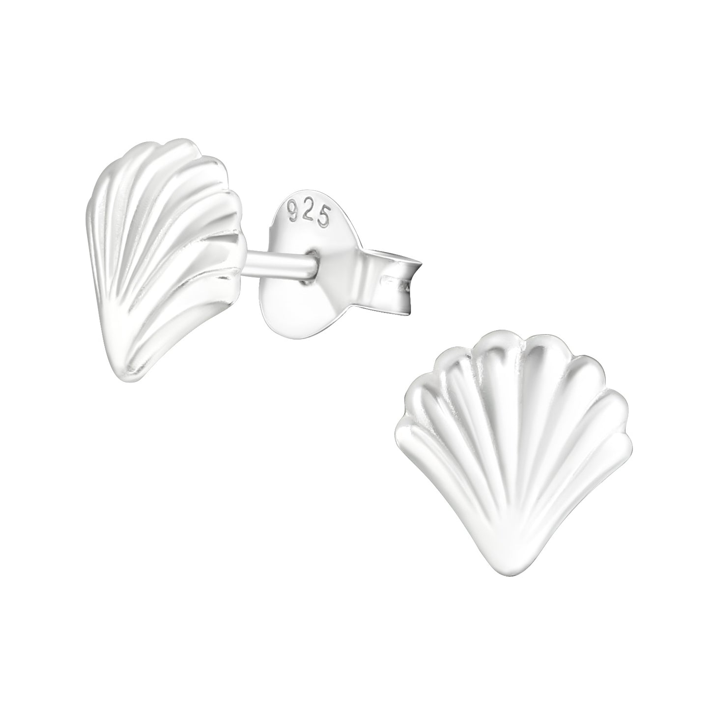 Shell Stud Earrings - Pair - 925 Sterling Silver