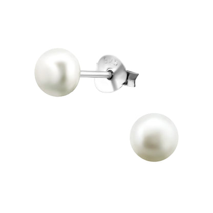 5mm Fresh Water Pearl Stud Earrings - Pair - 925 Sterling Silver