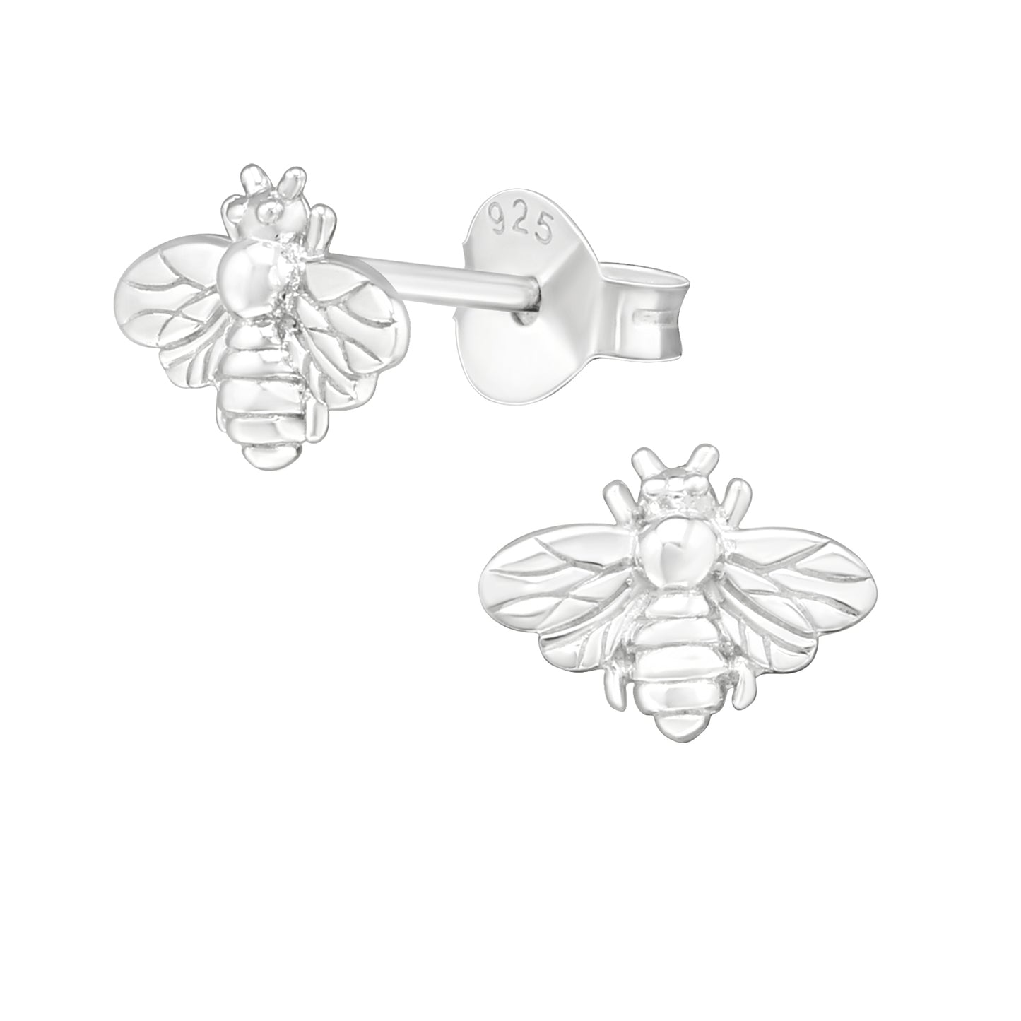 Honey Bee Stud Earrings - Pair - 925 Sterling Silver