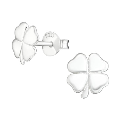 Shamrock Stud Earrings - Pair - 925 Sterling Silver