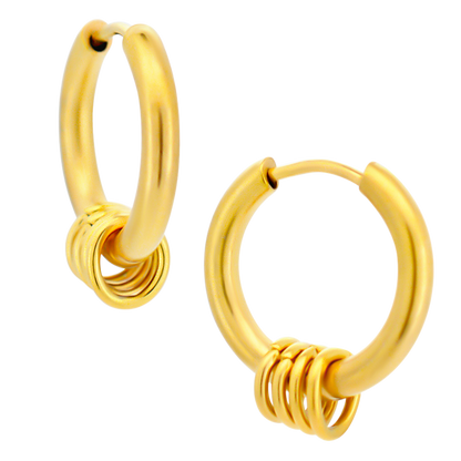 Multi Ring Huggie Hoop Earrings - Pair - 316L Stainless Steel