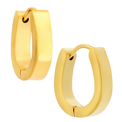 U-Shaped Huggie Hoop Earrings - Pair - 316L Stainless Steel