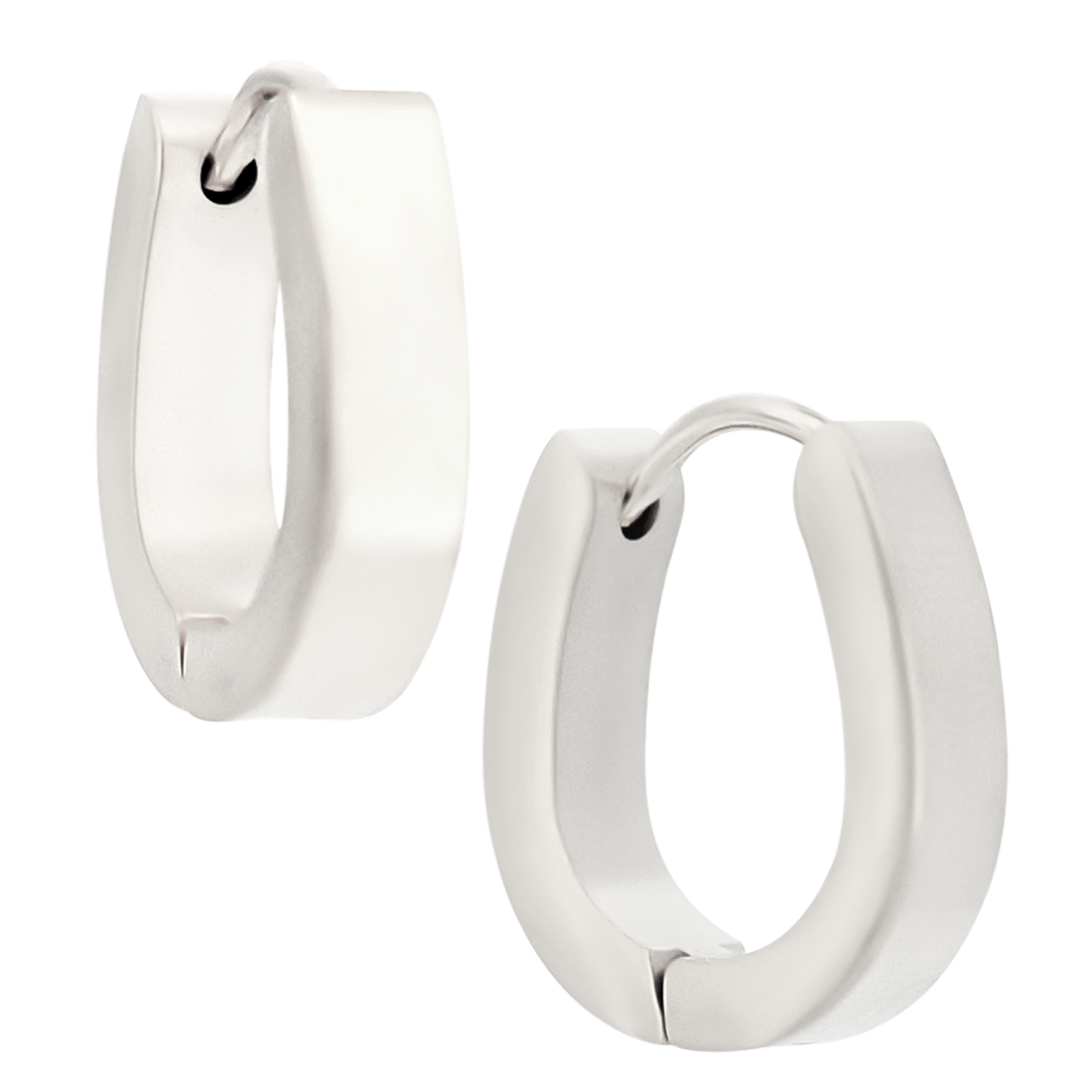 U-Shaped Huggie Hoop Earrings - Pair - 316L Stainless Steel