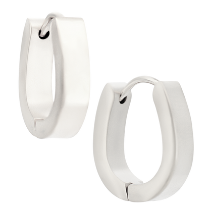 U-Shaped Huggie Hoop Earrings - Pair - 316L Stainless Steel