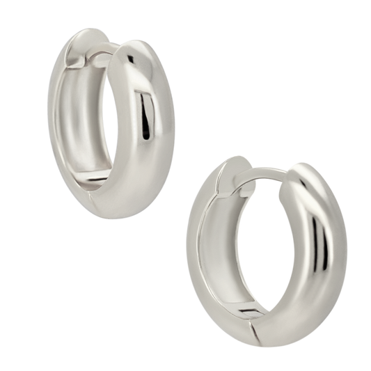 5mm Thick Huggie Hoop Earrings - Pair - 925 Sterling Silver