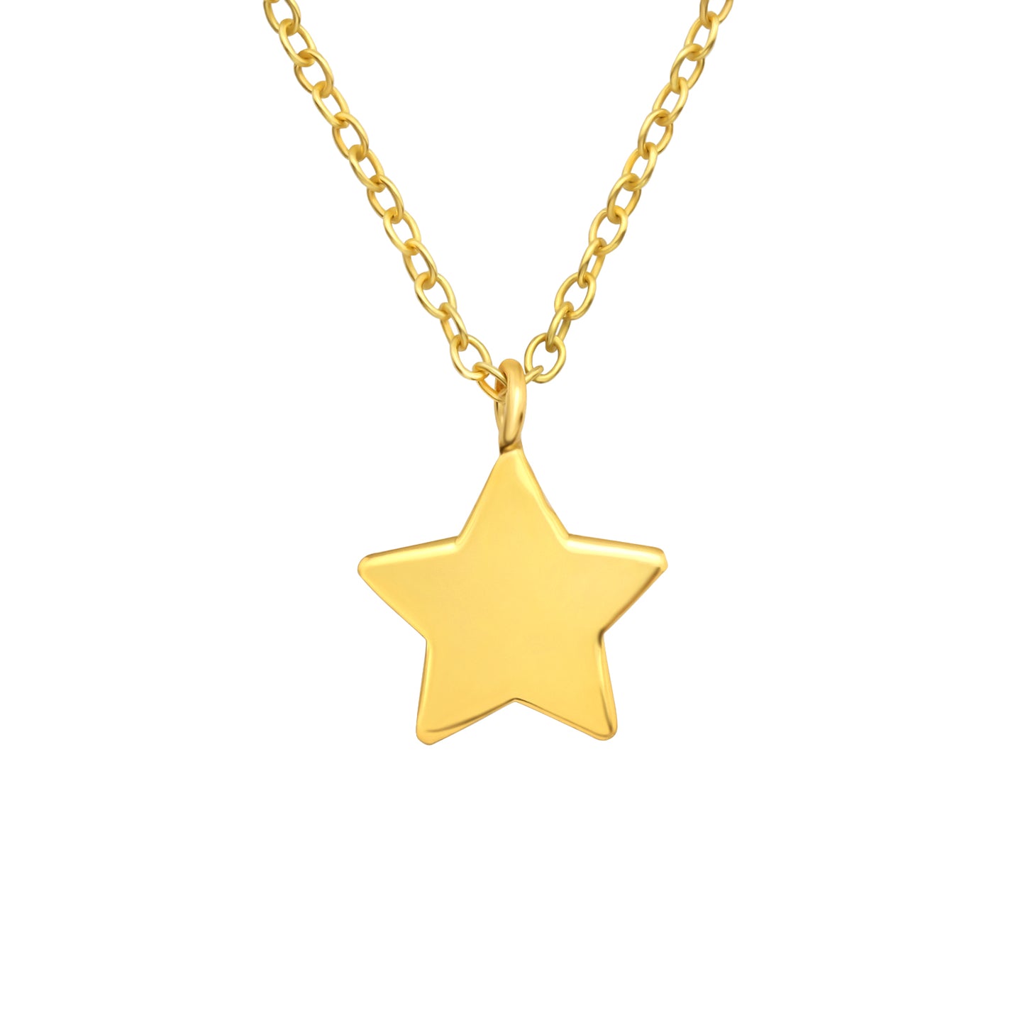 Star Pendant Necklace - Gold Plated 925 Sterling Silver